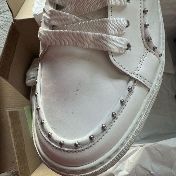 NIB Zadig & Voltaire high flash smooth high top sneakers silver studs 41 - Picture 6 of 12